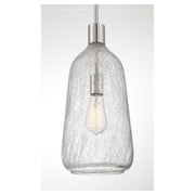 Savoy House Adair 8in 1-Light Pendant | Vintage Polished Nickel and Clear Crackle Glass | Kitchen Island & Dining Room | Model L7-4801-1-109