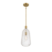 Savoy House Adair 8in 1-Light Pendant | Vintage Warm Brass and Clear Crackle Glass | Kitchen Island & Dining Room | Model L7-4801-1-322