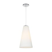 Savoy House Christos 10in 1-Light Pendant | Modern Farmhouse Chrome and White Glass | Kitchen Island & Dining Room | Model L7-5001-1-11