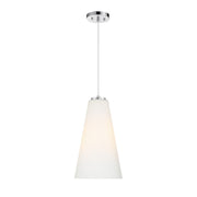 Savoy House Christos 10in 1-Light Pendant | Modern Farmhouse Chrome and White Glass | Kitchen Island & Dining Room | Model L7-5001-1-11