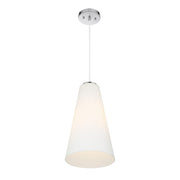 Savoy House Christos 10in 1-Light Pendant | Modern Farmhouse Chrome and White Glass | Kitchen Island & Dining Room | Model L7-5001-1-11