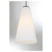 Savoy House Christos 10in 1-Light Pendant | Modern Farmhouse Matte Black and White Glass | Kitchen Island & Dining Room | Model L7-5001-1-89