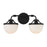 Savoy House Lighting One Meredith 2Lt Bath Vanity Light, Black - L8-3900-2-BK