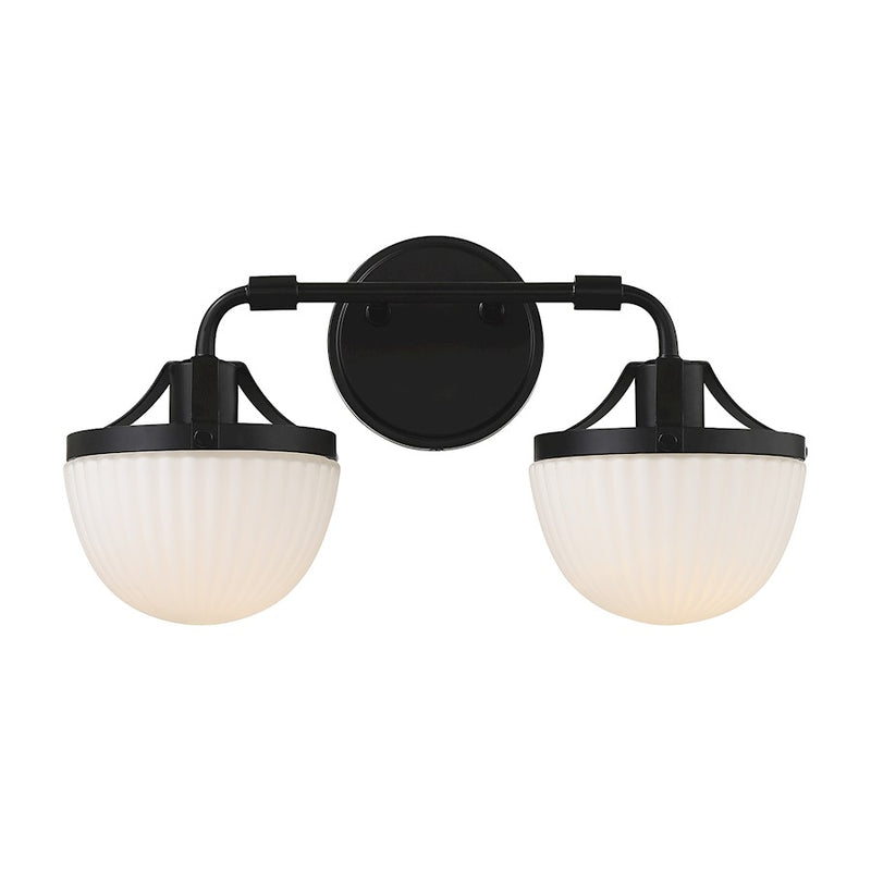 Savoy House Lighting One Meredith 2Lt Bath Vanity Light, Black