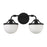 Savoy House Lighting One Meredith 2Lt Bath Vanity Light, Black