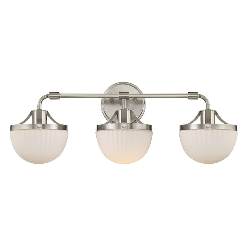Savoy House Lighting One Meredith 3Lt Bath Vanity Light, Nickel