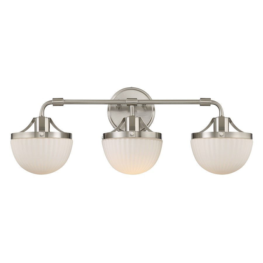 Savoy House Lighting One Meredith 3Lt Bath Vanity Light, Nickel - L8-3900-3-SN