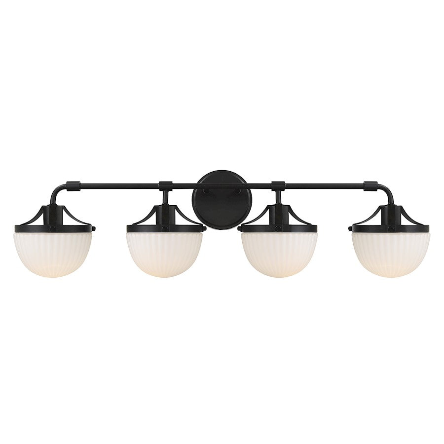 Savoy House Lighting One Meredith 4Lt Bath Vanity Light, Black - L8-3900-4-BK