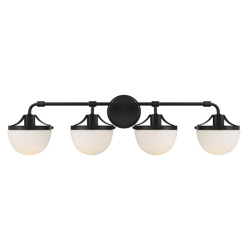 Savoy House Lighting One Meredith 4Lt Bath Vanity Light, Black