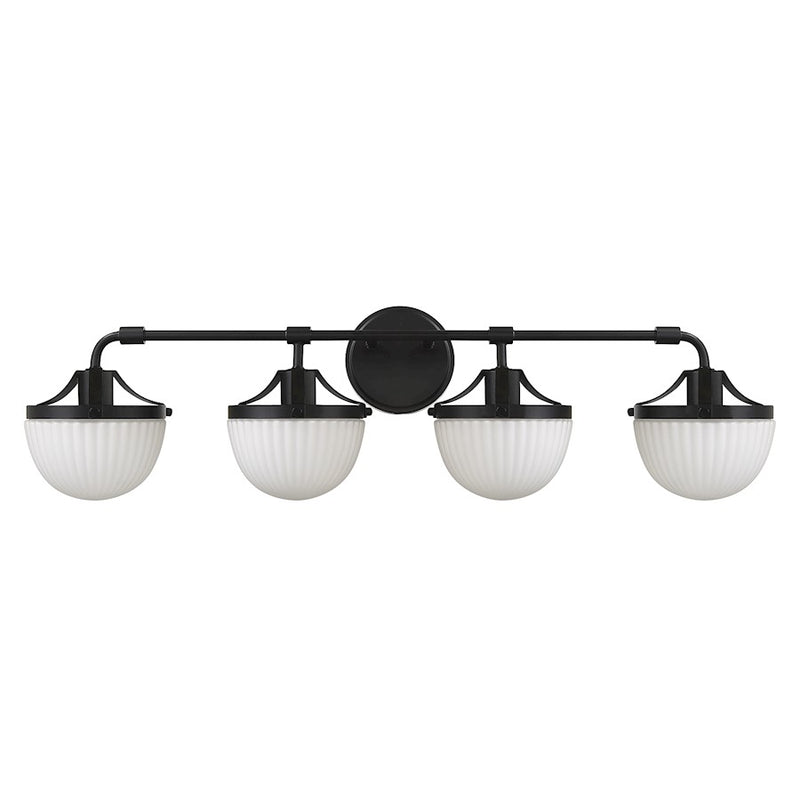 Savoy House Lighting One Meredith 4Lt Bath Vanity Light, Black