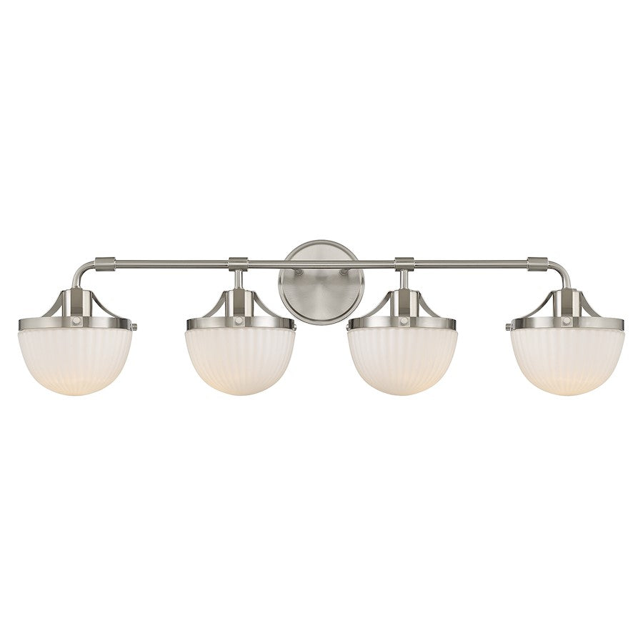 Savoy House Lighting One Meredith 4Lt Bath Vanity Light, Nickel - L8-3900-4-SN