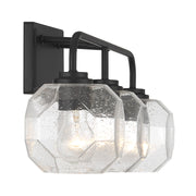 Savoy House Baldwin 24in 3-Light Vanity Light | Modern Matte Black and Clear Seeded Glass | Bathroom Vanity | 24 x 7.5 x 9.5 in | Model L8-4399-3-BK