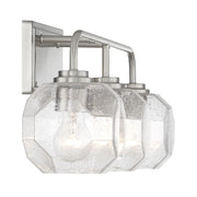 Savoy House Baldwin 24in 3-Light Vanity Light | Modern Satin Nickel and Clear Seeded Glass | Bathroom Vanity | 24 x 7.5 x 9.5 in | Model L8-4399-3-SN