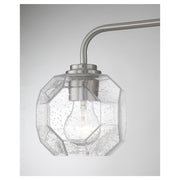 Savoy House Baldwin 24in 3-Light Vanity Light | Modern Satin Nickel and Clear Seeded Glass | Bathroom Vanity | 24 x 7.5 x 9.5 in | Model L8-4399-3-SN