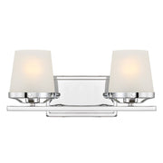 Savoy House Klein 15.5in 2-Light Vanity Light | Modern Polished Chrome and Seeded Frosted Glass | Bathroom Vanity & Powder Room | Model L8-5250-2-11