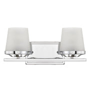 Savoy House Klein 15.5in 2-Light Vanity Light | Modern Polished Chrome and Seeded Frosted Glass | Bathroom Vanity & Powder Room | Model L8-5250-2-11