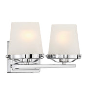 Savoy House Klein 15.5in 2-Light Vanity Light | Modern Polished Chrome and Seeded Frosted Glass | Bathroom Vanity & Powder Room | Model L8-5250-2-11