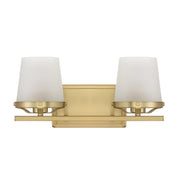 Savoy House Klein 15.5in 2-Light Vanity Light | Modern Warm Brass and Seeded Frosted Glass | Bathroom Vanity & Powder Room | Model L8-5250-2-322