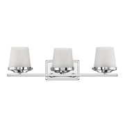 Savoy House Klein 24in 3-Light Vanity Light | Modern Polished Chrome and Seeded Frosted Glass | Bathroom Vanity & Powder Room | Model L8-5250-3-11