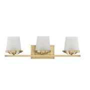 Savoy House Klein 24in 3-Light Vanity Light | Modern Warm Brass and Seeded Frosted Glass | Bathroom Vanity & Powder Room | Model L8-5250-3-322