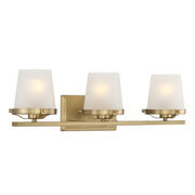 Savoy House Klein 24in 3-Light Vanity Light | Modern Warm Brass and Seeded Frosted Glass | Bathroom Vanity & Powder Room | Model L8-5250-3-322