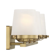 Savoy House Klein 24in 3-Light Vanity Light | Modern Warm Brass and Seeded Frosted Glass | Bathroom Vanity & Powder Room | Model L8-5250-3-322