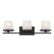 Savoy House Klein 24in 3-Light Vanity Light | Modern Matte Black and Seeded Frosted Glass | Bathroom Vanity & Powder Room | Model L8-5250-3-BK