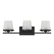 Savoy House Klein 24in 3-Light Vanity Light | Modern Matte Black and Seeded Frosted Glass | Bathroom Vanity & Powder Room | Model L8-5250-3-BK
