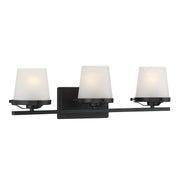 Savoy House Klein 24in 3-Light Vanity Light | Modern Matte Black and Seeded Frosted Glass | Bathroom Vanity & Powder Room | Model L8-5250-3-BK