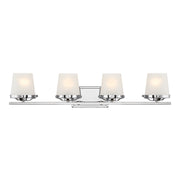 Savoy House Klein 33in 4-Light Vanity Light | Modern Polished Chrome and Seeded Frosted Glass | Bathroom Vanity & Powder Room | Model L8-5250-4-11