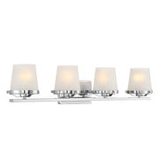 Savoy House Klein 33in 4-Light Vanity Light | Modern Polished Chrome and Seeded Frosted Glass | Bathroom Vanity & Powder Room | Model L8-5250-4-11