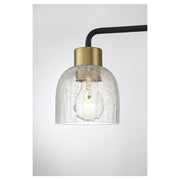 Savoy House Flagler 22in 3-Light Vanity Light | Modern Matte Black and Warm Brass with Crackled Glass | Bathroom Vanity | Model L8-5900-3-143