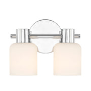 Savoy House Strand 10in 2-Light Vanity Light | Vintage Chrome and White Glass | Bathroom Vanity | 6.25 x 10.25 x 8 in | Model L8-9022-2-11