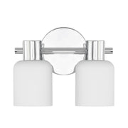 Savoy House Strand 10in 2-Light Vanity Light | Vintage Chrome and White Glass | Bathroom Vanity | 6.25 x 10.25 x 8 in | Model L8-9022-2-11