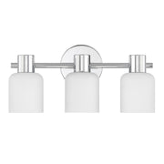 Savoy House Strand 17in 3-Light Vanity Light | Vintage Chrome and White Glass | Bathroom Vanity | 6.25 x 16.75 x 8 in | Model L8-9022-3-11