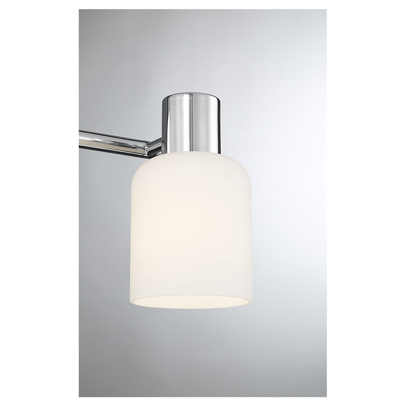 Savoy House Strand 17in 3-Light Vanity Light | Vintage Chrome and White Glass | Bathroom Vanity | 6.25 x 16.75 x 8 in | Model L8-9022-3-11