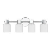 Savoy House Strand 23in 4-Light Vanity Light | Vintage Chrome and White Glass | Bathroom Vanity | 6.25 x 23.25 x 8 in | Model L8-9022-4-11