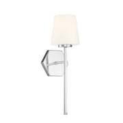 Savoy House Conover 17in 1-Light Wall Sconce | Modern Polished Nickel and White Opal Glass | Bedroom & Hallway | Model L9-2222-1-109