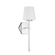 Savoy House Conover 17in 1-Light Wall Sconce | Modern Polished Nickel and White Opal Glass | Bedroom & Hallway | Model L9-2222-1-109