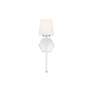 Savoy House Conover 17in 1-Light Wall Sconce | Modern Polished Nickel and White Opal Glass | Bedroom & Hallway | Model L9-2222-1-109
