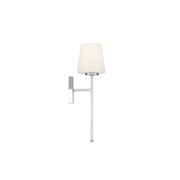 Savoy House Conover 17in 1-Light Wall Sconce | Modern Polished Nickel and White Opal Glass | Bedroom & Hallway | Model L9-2222-1-109