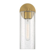 Savoy House Ricci 13.5in 1-Light Wall Sconce | Modern Warm Brass and Clear Seeded Glass | Bedroom & Hallway | 5 x 7 x 13.5 in | Model L9-2460-1-322