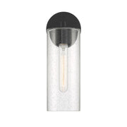 Savoy House Ricci 13.5in 1-Light Wall Sconce | Modern Matte Black and Clear Seeded Glass | Bedroom & Hallway | 5 x 7 x 13.5 in | Model L9-2460-1-89