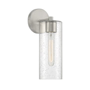 Savoy House Ricci 13.5in 1-Light Wall Sconce | Modern Satin Nickel and Clear Seeded Glass | Bedroom & Hallway Accent Light | Model L9-2460-1-SN