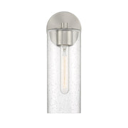 Savoy House Ricci 13.5in 1-Light Wall Sconce | Modern Satin Nickel and Clear Seeded Glass | Bedroom & Hallway Accent Light | Model L9-2460-1-SN