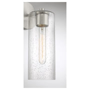 Savoy House Ricci 13.5in 1-Light Wall Sconce | Modern Satin Nickel and Clear Seeded Glass | Bedroom & Hallway Accent Light | Model L9-2460-1-SN
