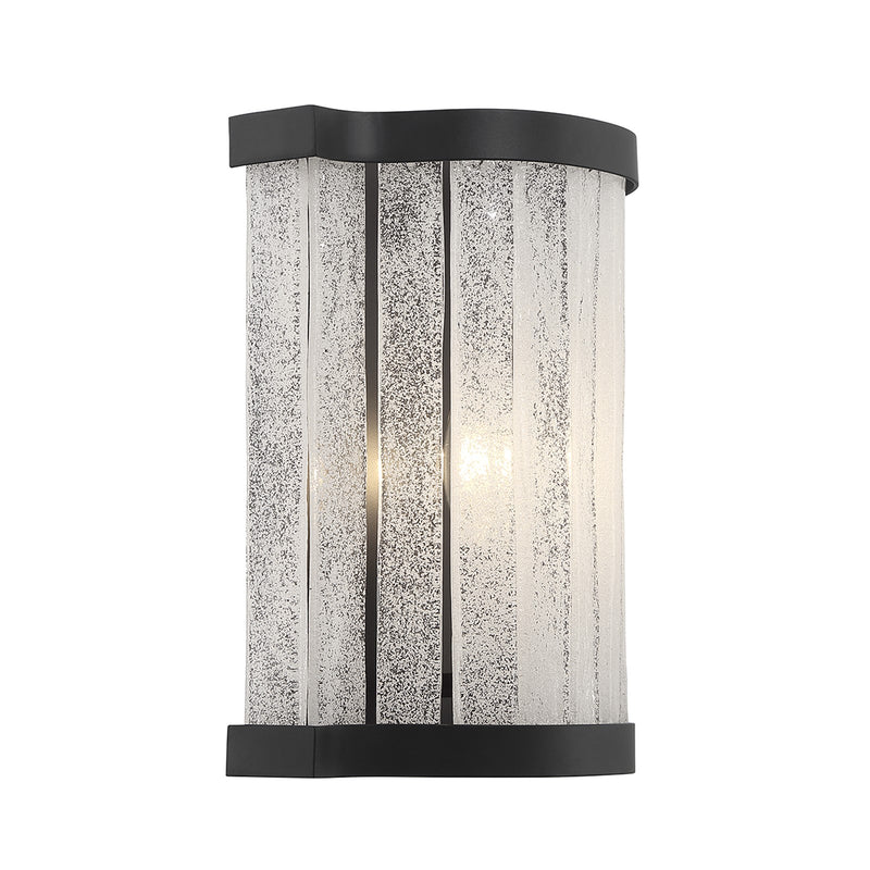 Savoy House Parkside 8in 1-Light Wall Sconce | Vintage Matte Black and Antique Glass | Bedroom & Hallway Accent Light | Model L9-2900-1-89