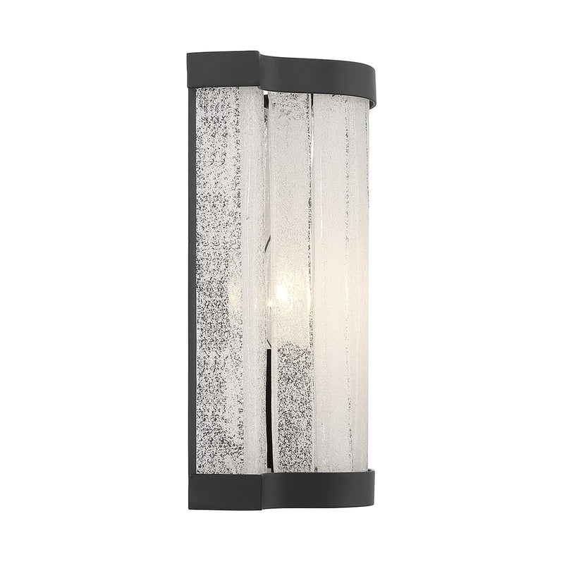 Savoy House Parkside 8in 1-Light Wall Sconce | Vintage Matte Black and Antique Glass | Bedroom & Hallway Accent Light | Model L9-2900-1-89