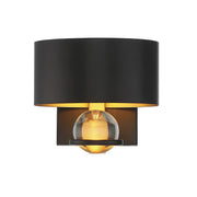 Savoy House Chambord 6.5in 1-Light Wall Sconce | Glam Vintage Black and Warm Brass Metal with K9 Crystal | Bathroom Vanity | Model L9-2925-1-51