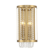 Savoy House Mancini 16.25in 2-Light Wall Sconce | Glam Warm Brass and Clear Crystal | Bathroom Vanity & Hallway | Model L9-3203-2-322